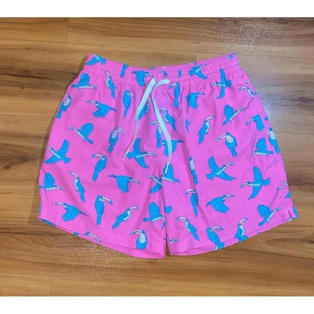 Mens Chubbies Toucan Bird Swim Beach Drawstring Shorts